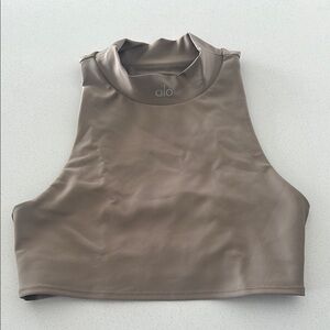 ALO Yoga Tan High Low Crop Tank Top